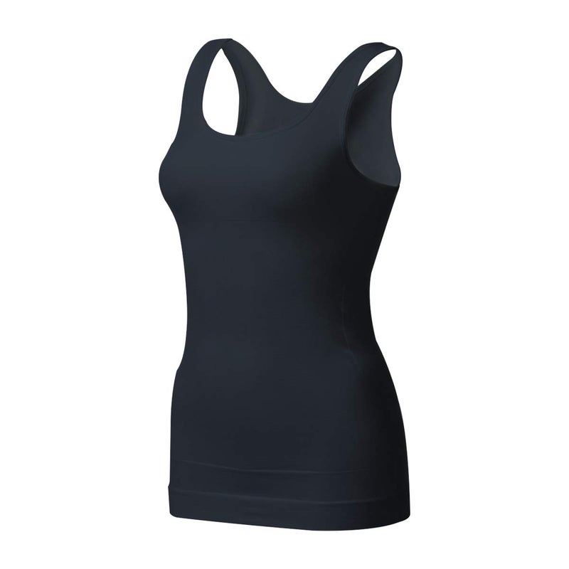 EUYZOU Women's Tummy Control Shapewear Tank Tops - Seamless Body Shaper Compression Top - Black M - Image 1